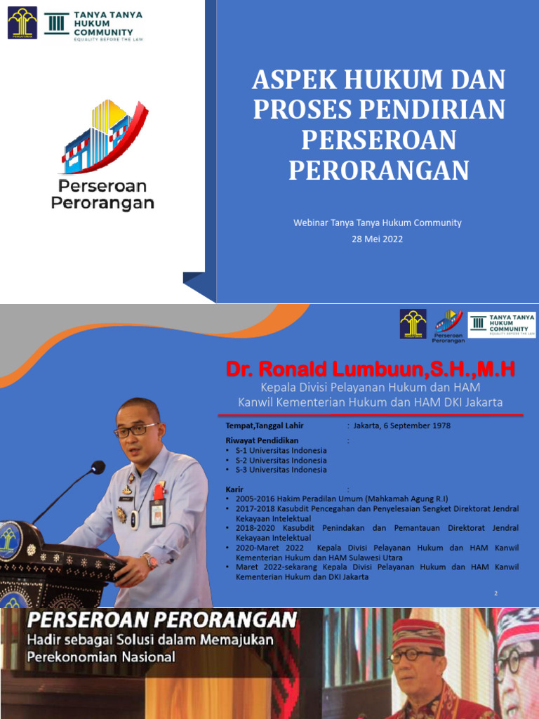 Perseroan Perorangan (Tanya Tanya Hukum) Revisi | PDF