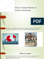 Application of Game Theory in Business Decisions - 1