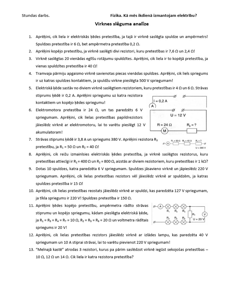 U Virknes Un Paralela Sleguma Analize | PDF