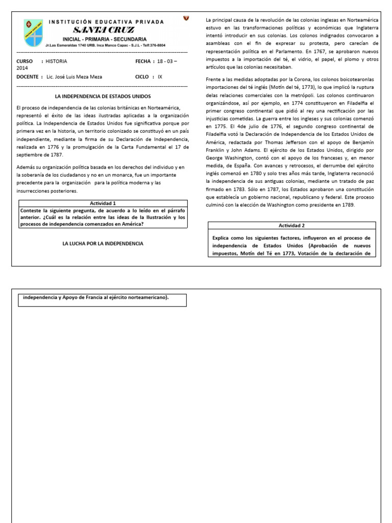 declaración de independencia de las 13 colonias de norteamérica