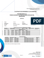 Certificado de Extracto de Intereses A Las Cesantías Fiduprevisora S.A. Fondo Nacional de Prestaciones Sociales Del Magisterio