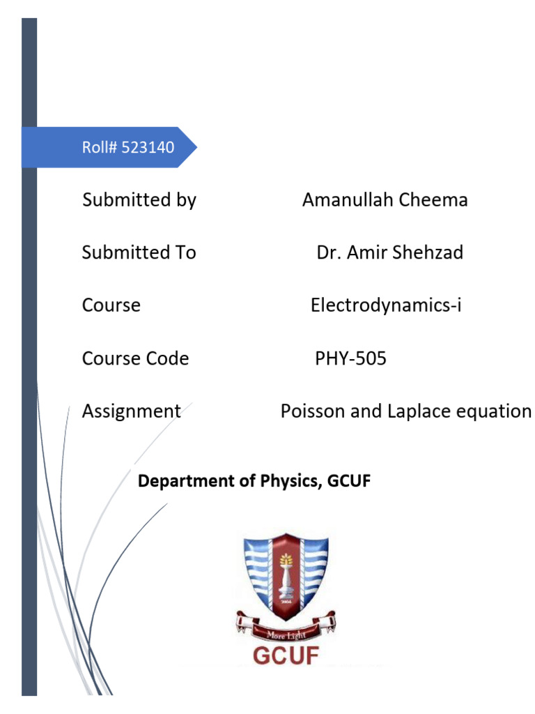 Poisson and laplace equation pdf engineering electric field