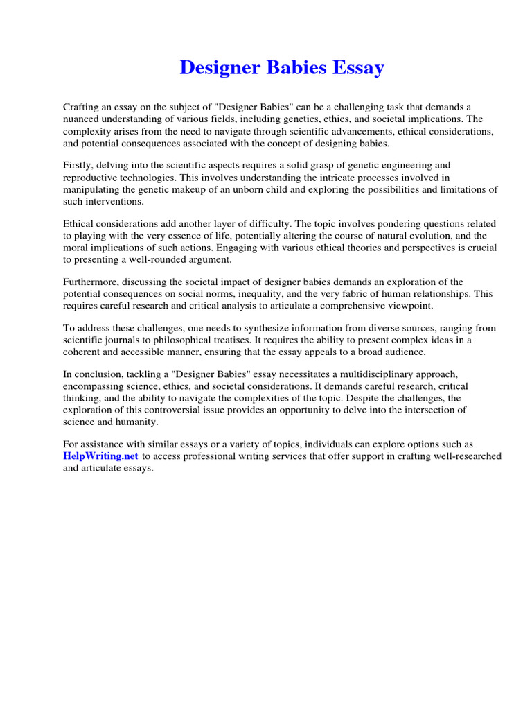 Designer Babies Essay PDF Cirrhosis Power Inverter