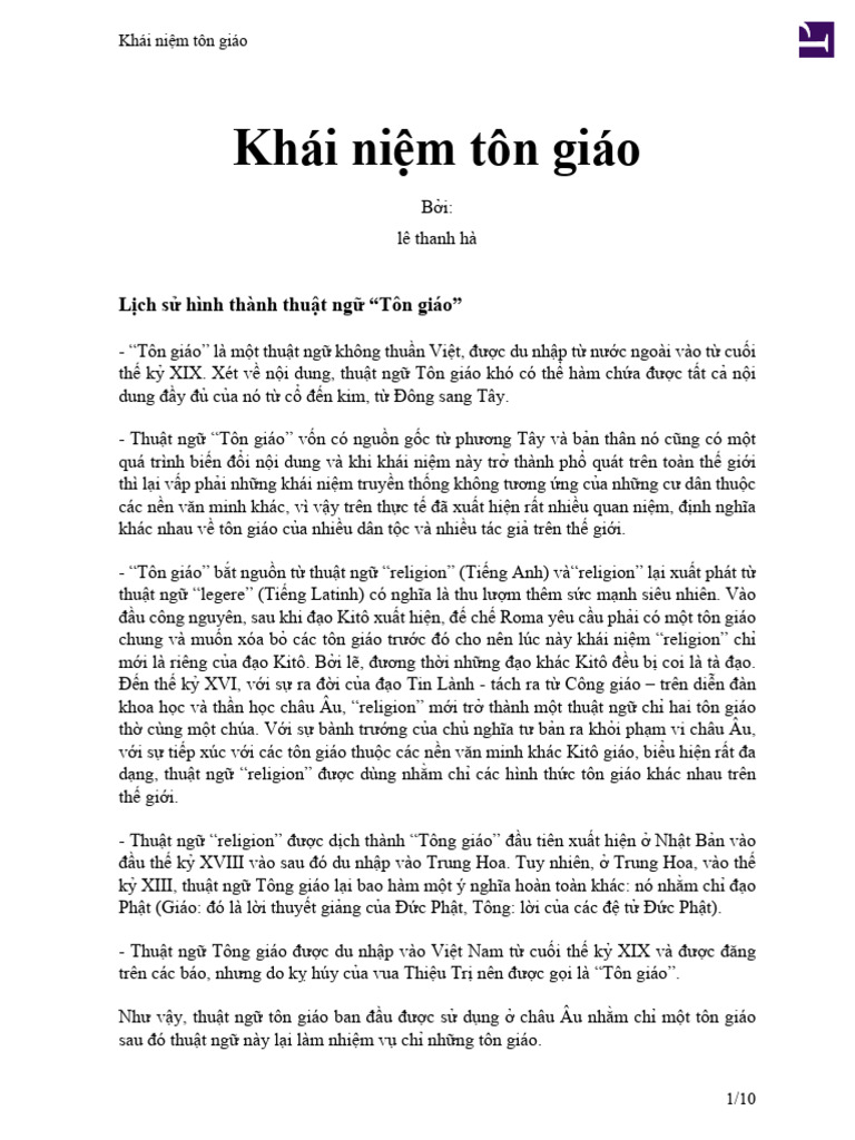 Khái niệm tôn giáo | PDF