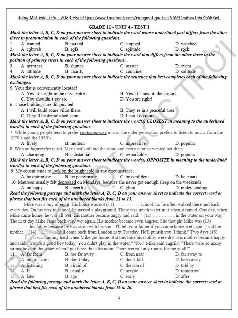  ki m tra friends global grade 11 unit 4 test 1 pdf