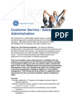 Customer Service / Sales Administration