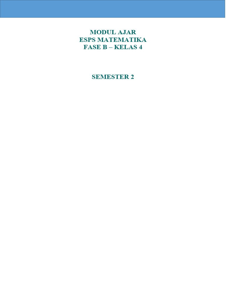 Modul Ajar Matematika Kelas 4 SD | PDF | Karier & Perkembangan | Sains ...