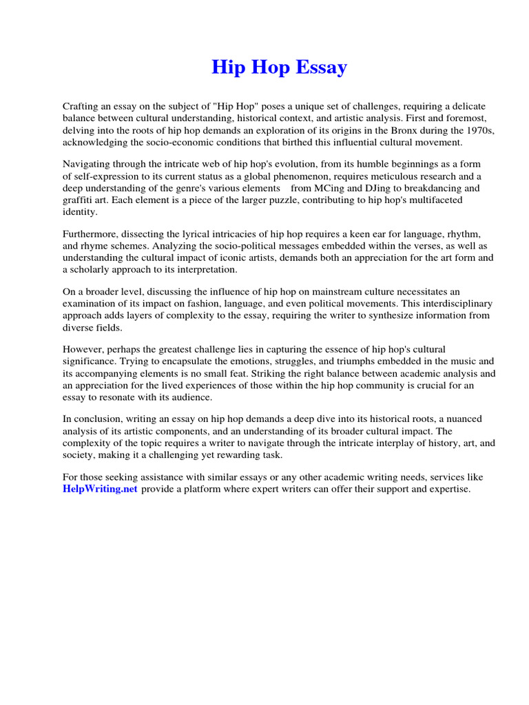 Hip Hop Essay Download Free Pdf Uranium Zoo