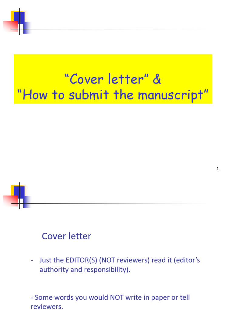Cover Letter And Journal Submission PDF