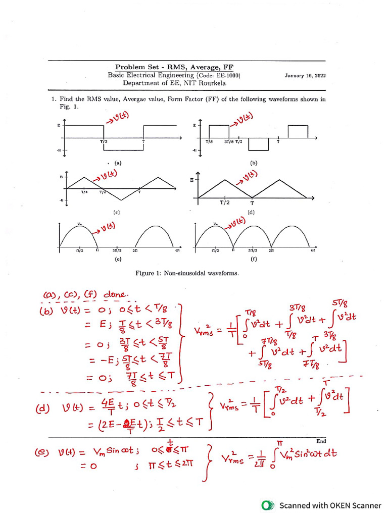 Problem Set RMS | PDF
