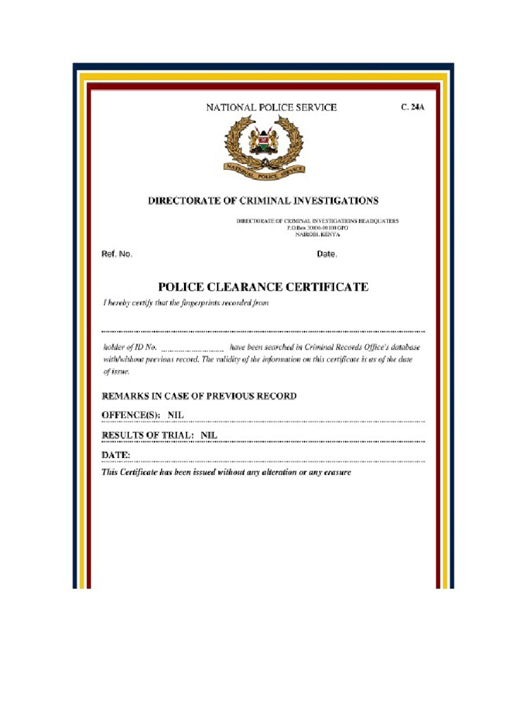 Police Clearance | PDF