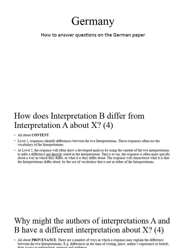 Y11 How To Answer German Questions | PDF | Knowledge | Reason