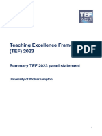 University of Wolverhampton Summary TEF 2023 Panel Statement