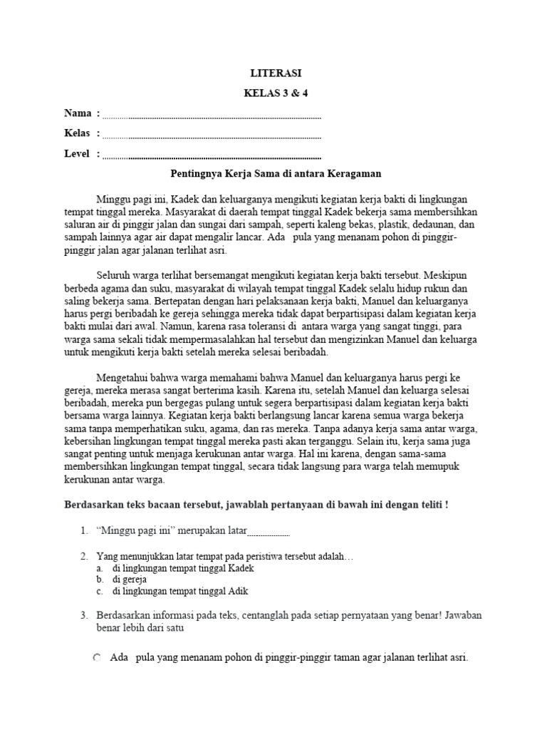 Worksheet literasi kls 3 4 teks informasi 2 1 24 nisa agus r pdf