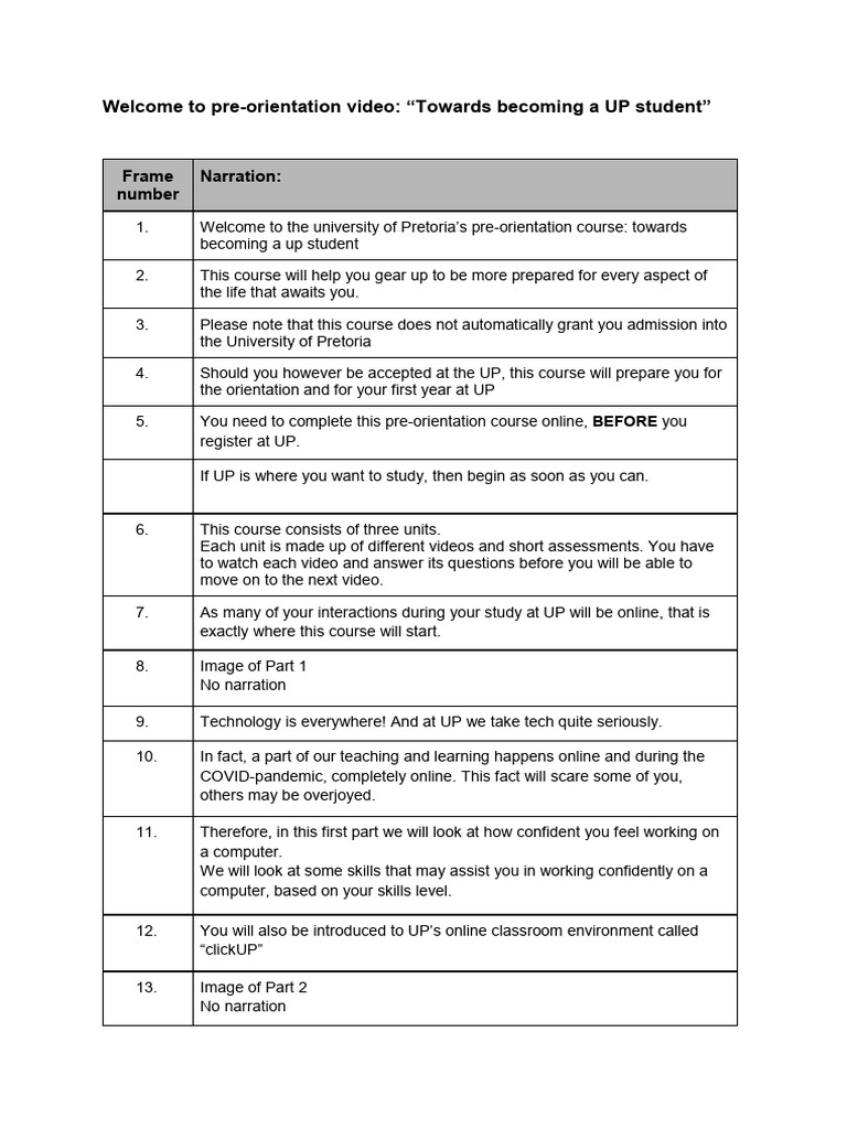 Welcome To Pre Orientation Transcription Pdf Education Theory