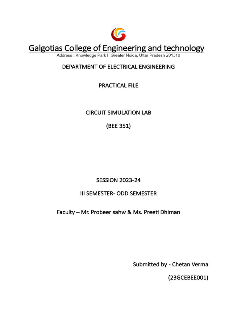 Circuit Simulation Lab Report: Superposition | PDF