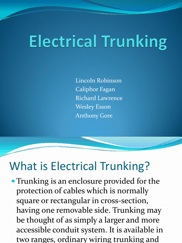 Overview of Electrical Trunking Systems | PDF | Cable | Drilling