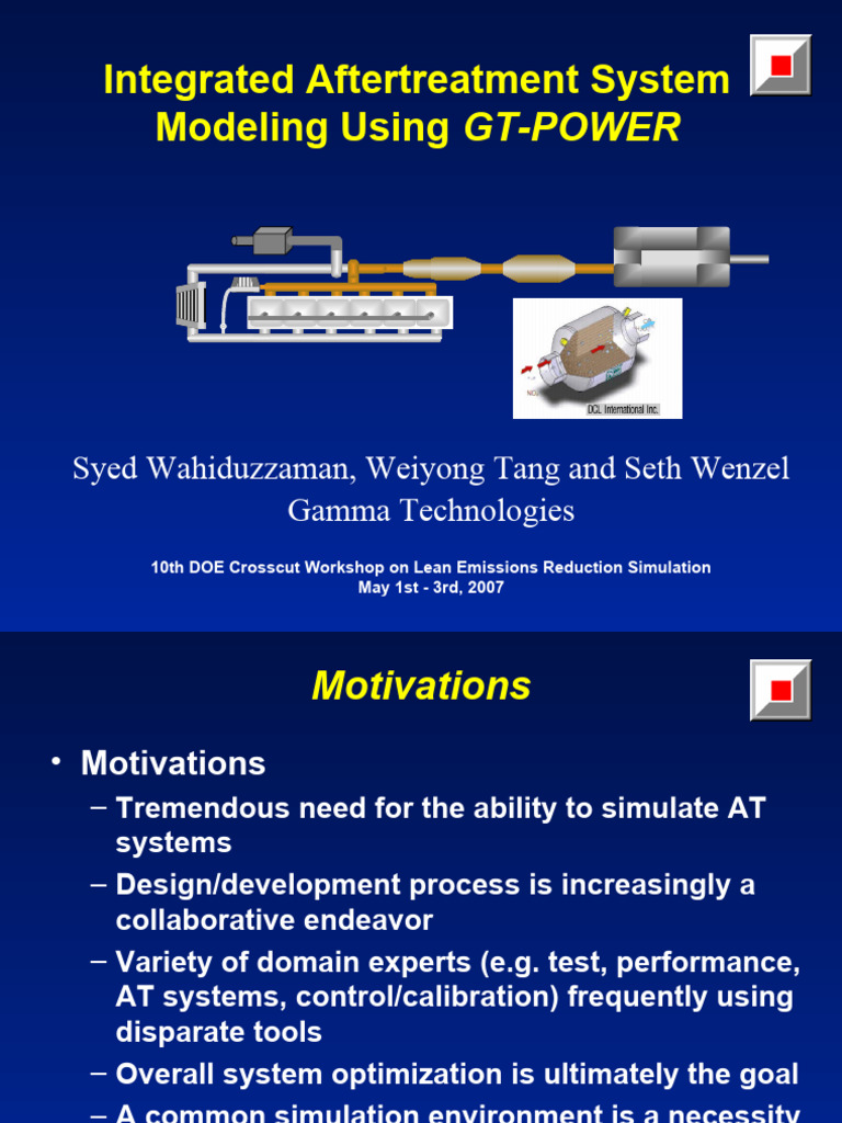 GT-Power Integrated Aftertreatment Modeling | PDF | Chemical Kinetics ...