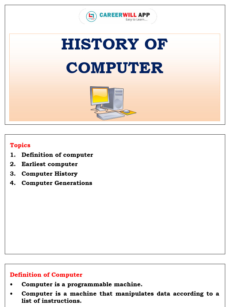 History of Computers: Key Milestones | PDF | Equipment | Manufactured Goods