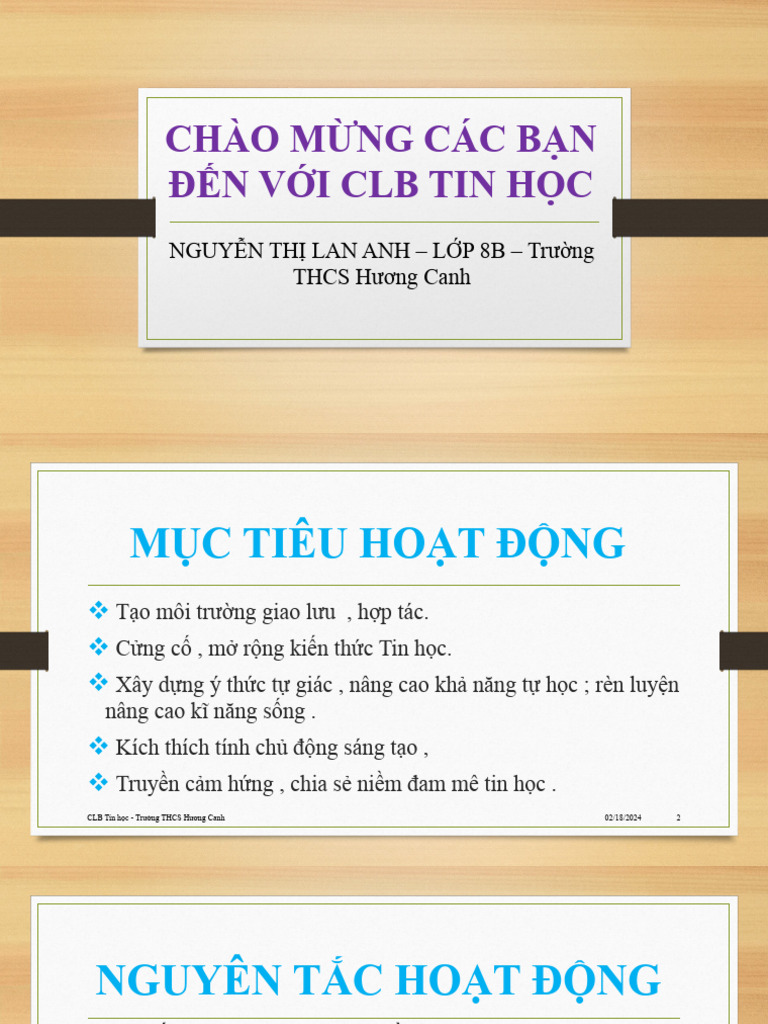 CHÀO MỪNG CÁC BẠN ĐẾN VỚI CLB TIN | PDF