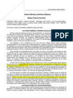 Aula 07 Canclini Culturas híbridas, poderes obíquas - comentário