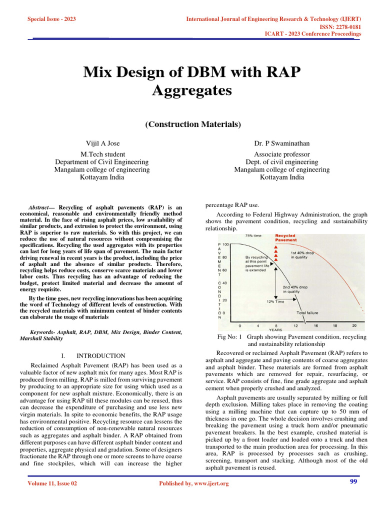 DBM Mix Design with RAP in Construction | PDF | Road Surface ...