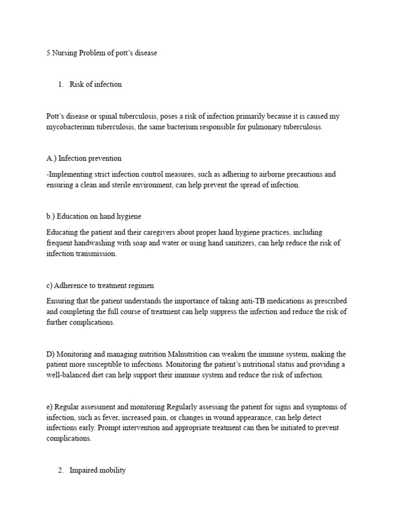 Pots Disease PDF Infection Tuberculosis