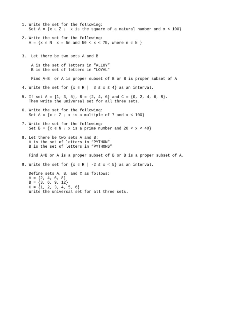 Set Theory | PDF