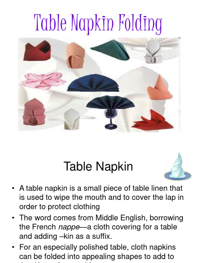 Table Napkin Folding | PDF