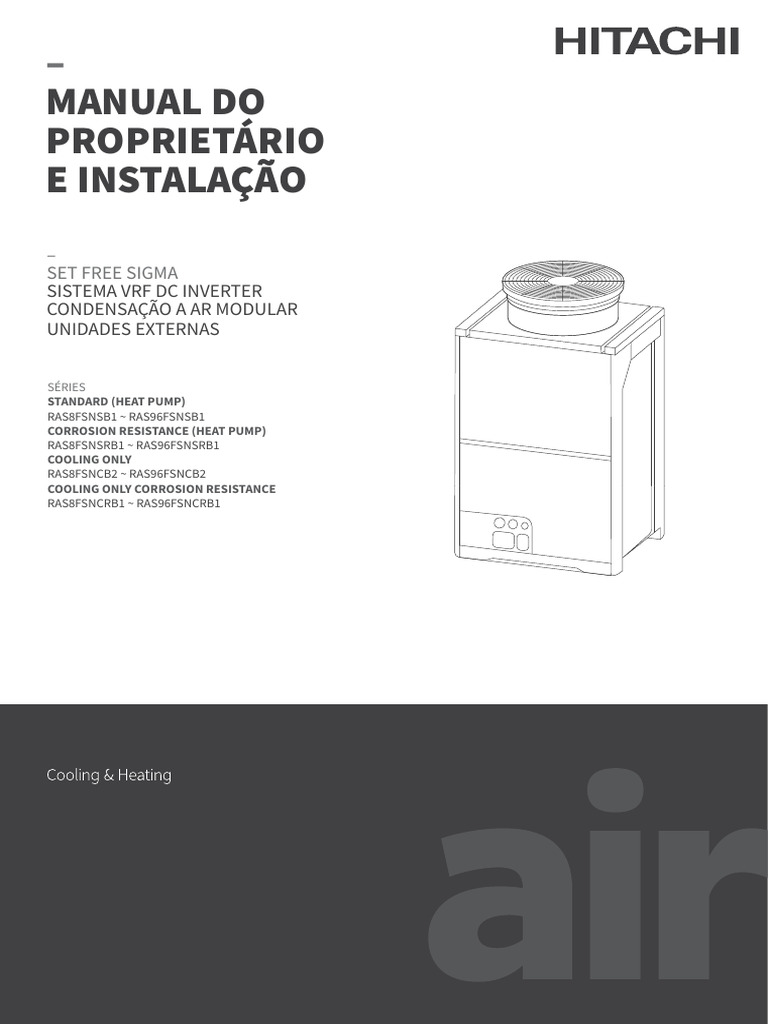 Manual Do Proprietário e Instalação Set Free Sigma Unidades Externas ...