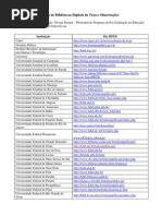 Sites Bibliotecas Digitais de Teses e Dissertações
