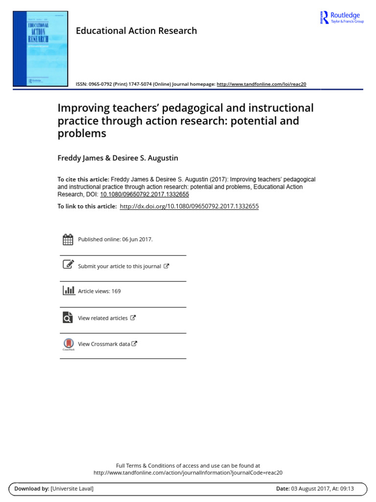 Action Research for Teacher Improvement | PDF | Action Research | Teachers