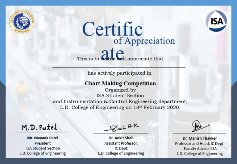 ISA Certificate Master Participation PDF