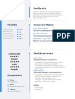 Blue White Modern Minimalist Resume CV Template