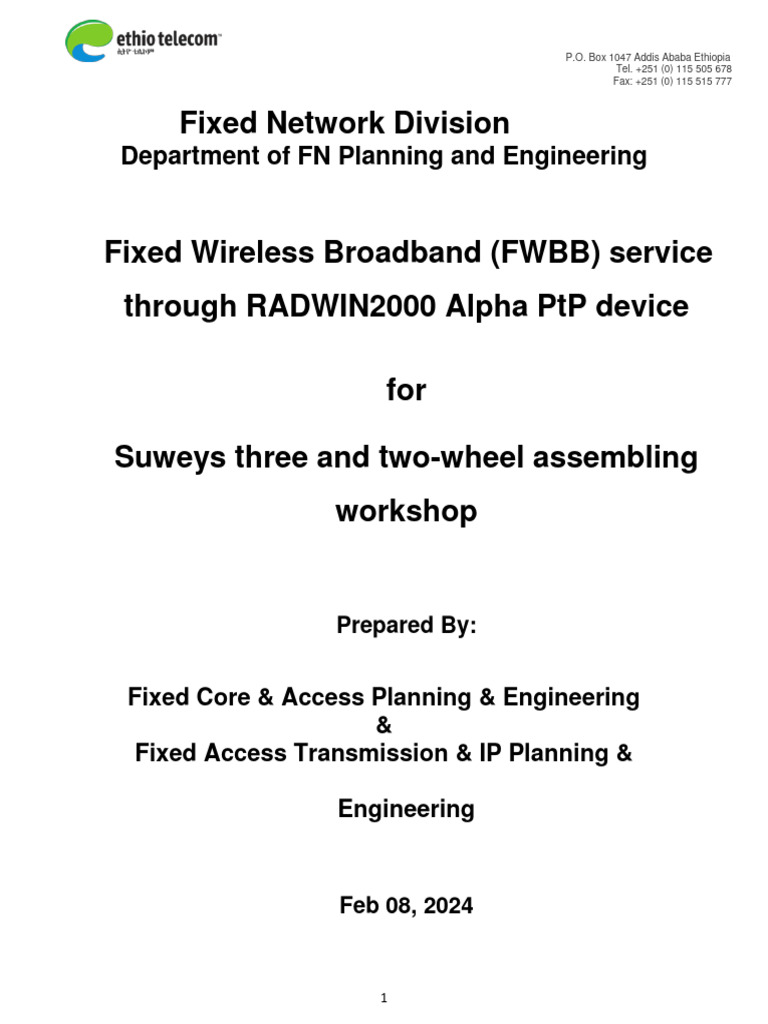 FWBB Solution for Suweys Workshop | PDF | Customer Premises Equipment ...