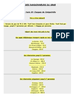 Grille Tarif Compostelle 2024