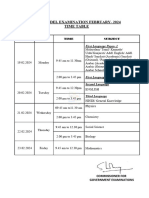 Hsslive SSLC Model Exam Time Table 2024