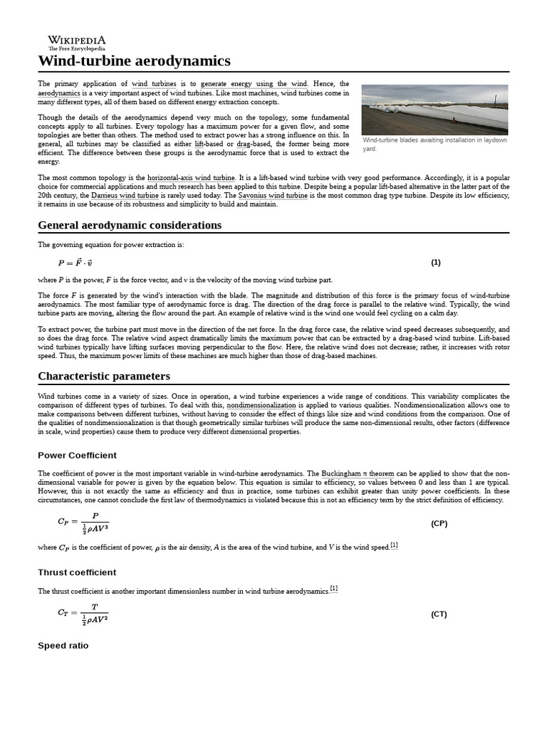 Wind Turbine Aerodynamics Explained | PDF | Computational Fluid ...