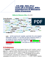 Hb.10.29.'Foi Santificado' E - Cristo, Nao Quem Considerou Sangue Dele Comum