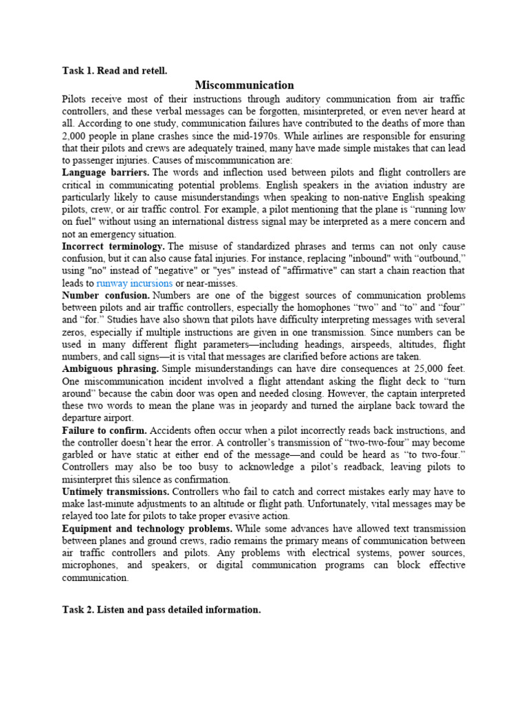 Causes of Pilot Communication Failures | PDF | Communication | Air ...