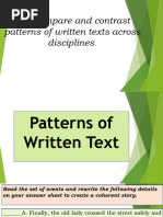 Patterns of Written Text