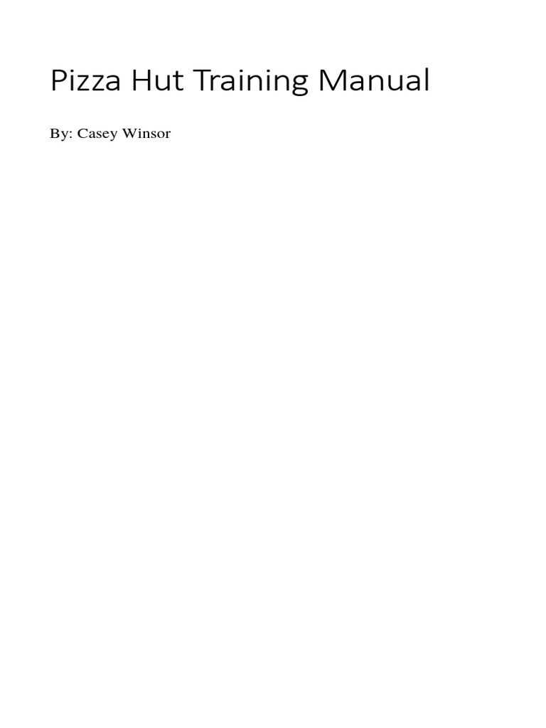 Pizza Hut Training Manual Finished | PDF | Receipt | Credit Card