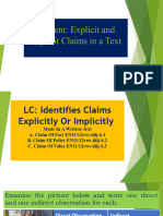 Explicit and Implicit Claims