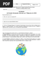 Atividade de Estudo Orientado 8º Ano | PDF