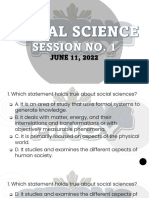 Social Science - Session I (June 11, 2022)