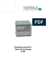 Operating Manual For Table Top Centrifuge Z 326