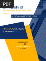 Numerical Methods and Probability Assignment 