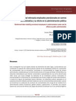 Estabilidad Laboral Reforzada Empleados Provisionales en Carrera Administrativa y Su Efecto en La Administración Pública