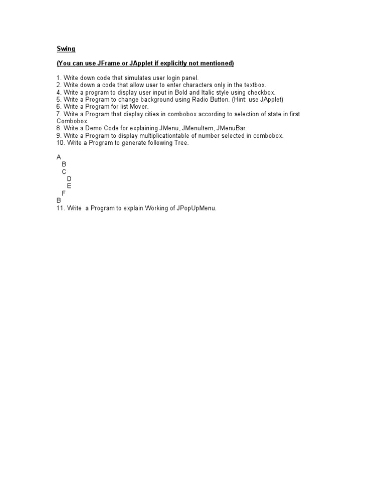 Java Swing User Interface Examples | PDF | Computers