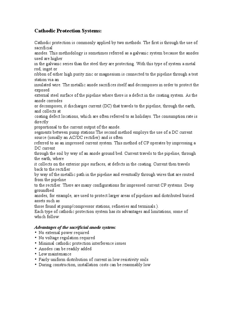 Cathodic Protection Systems | PDF